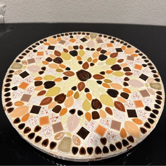 Vintage mosaic lazy susan 15”